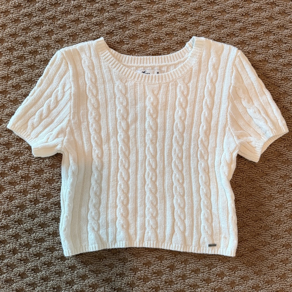 Hollister Cream Knit Sweater